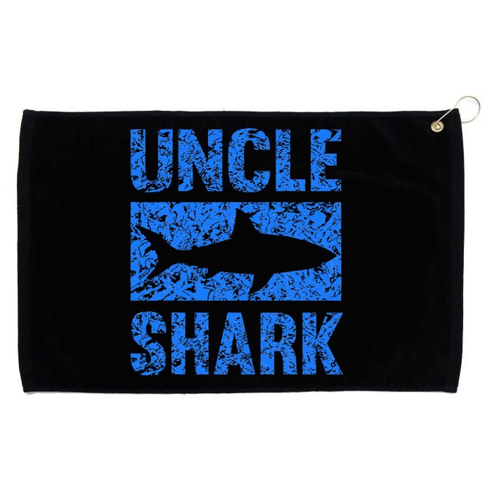 Uncle Shark Birthday Gift For Shark Lovers Grommeted Golf Towel