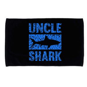 Uncle Shark Birthday Gift For Shark Lovers Microfiber Hand Towel