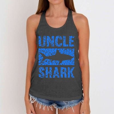 Uncle Shark Birthday Gift For Shark Lovers Women's Knotted Racerback Tank