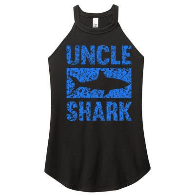 Uncle Shark Birthday Gift For Shark Lovers Women's Perfect Tri Rocker Tank