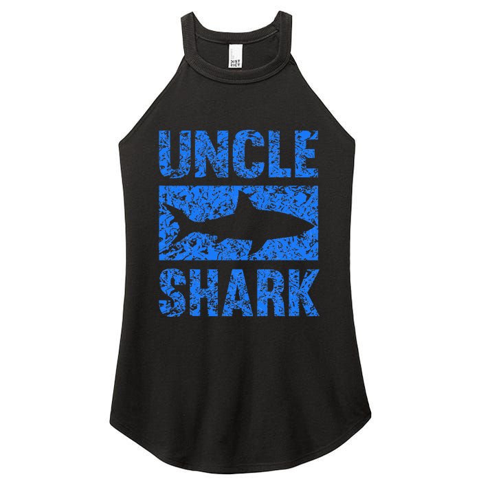 Uncle Shark Birthday Gift For Shark Lovers Women's Perfect Tri Rocker Tank