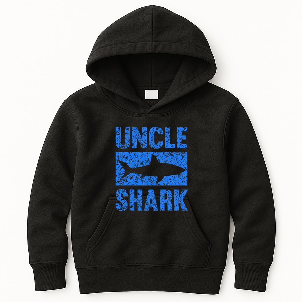 Uncle Shark Birthday Gift For Shark Lovers Kids Hoodie