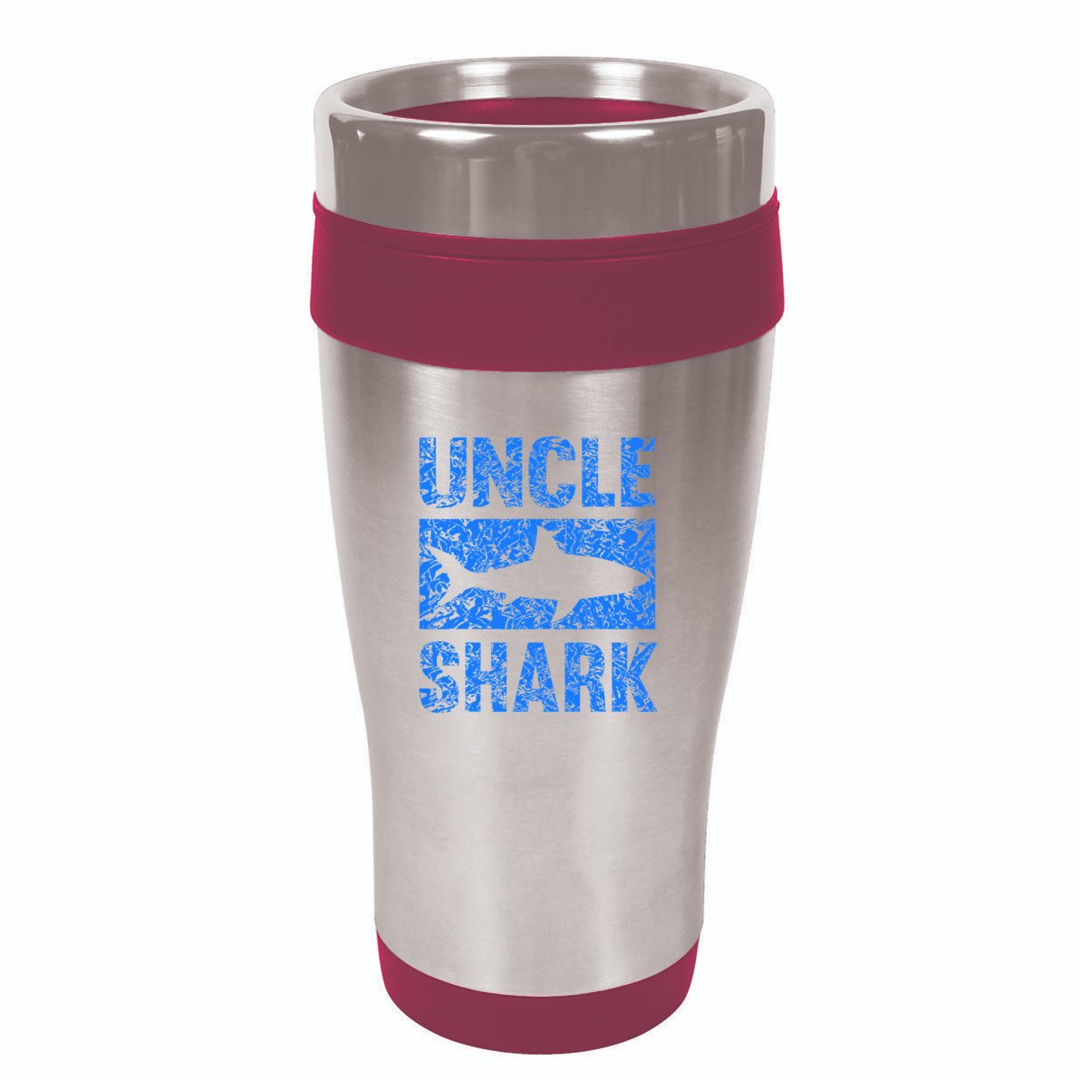 Uncle Shark Birthday Gift For Shark Lovers 16oz Travel Tumbler