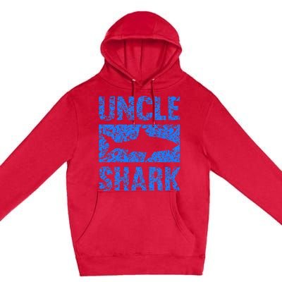 Uncle Shark Birthday Gift For Shark Lovers Premium Pullover Hoodie