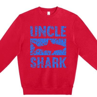 Uncle Shark Birthday Gift For Shark Lovers Premium Crewneck Sweatshirt