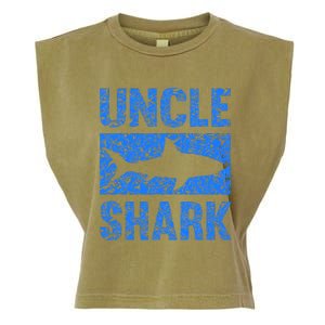 Uncle Shark Birthday Gift For Shark Lovers Garment-Dyed Women's Muscle Tee