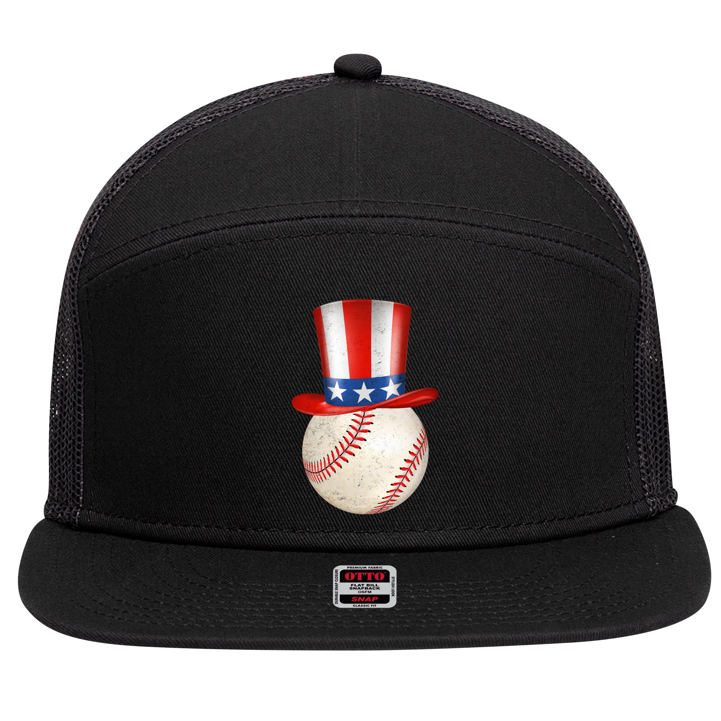 Uncle Sam Baseball 7 Panel Mesh Trucker Snapback Hat