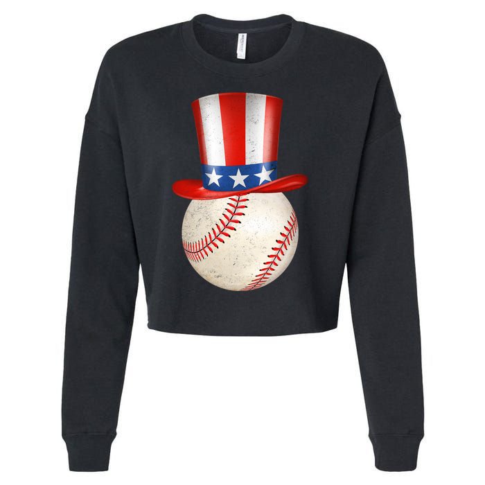 Uncle Sam Baseball Cropped Pullover Crew