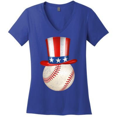 Uncle Sam Baseball Women's V-Neck T-Shirt