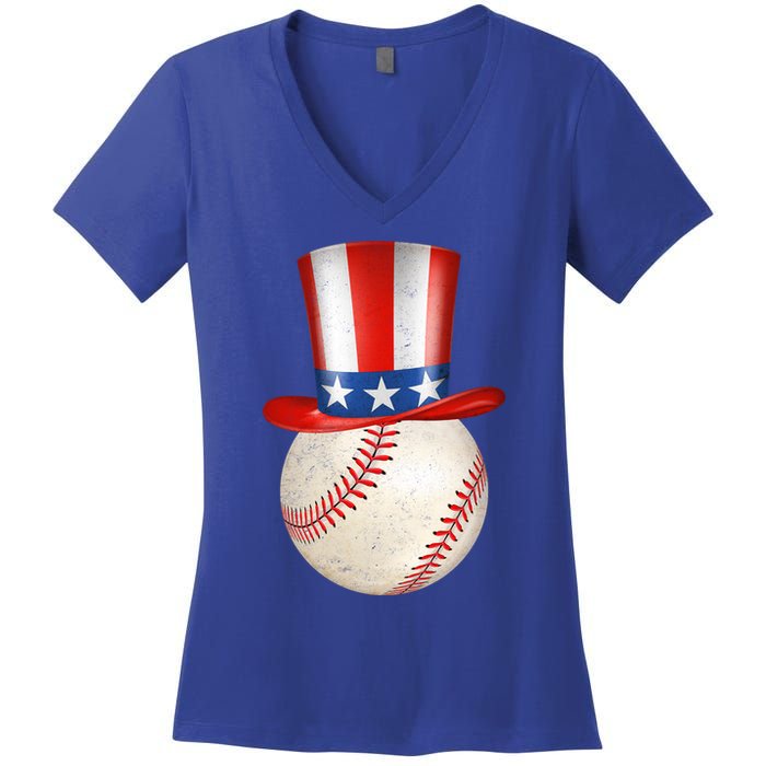 Uncle Sam Baseball Women's V-Neck T-Shirt