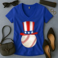 Uncle Sam Baseball Women's V-Neck T-Shirt
