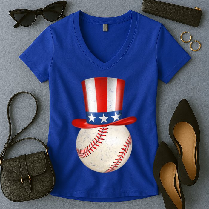 Uncle Sam Baseball Women's V-Neck T-Shirt