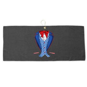 Uncle Sam Costume Hat Usa Flag Fourth 4th Of July Large Microfiber Waffle Golf Towel