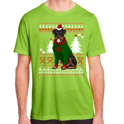 Ugly Sweater Christmas Rottweiler Christmas Cool Gift Adult ChromaSoft Performance T-Shirt