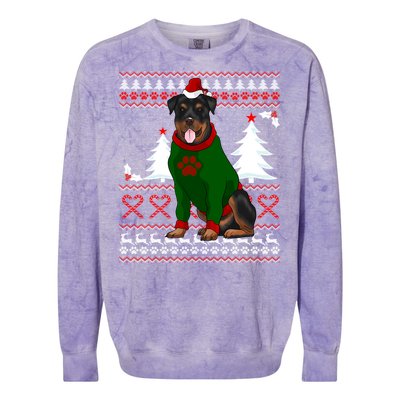 Ugly Sweater Christmas Rottweiler Christmas Cool Gift Colorblast Crewneck Sweatshirt