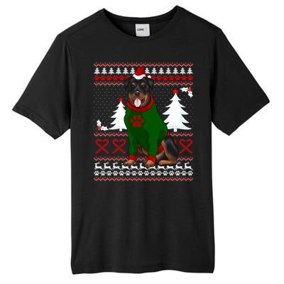 Ugly Sweater Christmas Rottweiler Christmas Cool Gift Tall Fusion ChromaSoft Performance T-Shirt