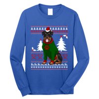 Ugly Sweater Christmas Rottweiler Christmas Cool Gift Long Sleeve Shirt