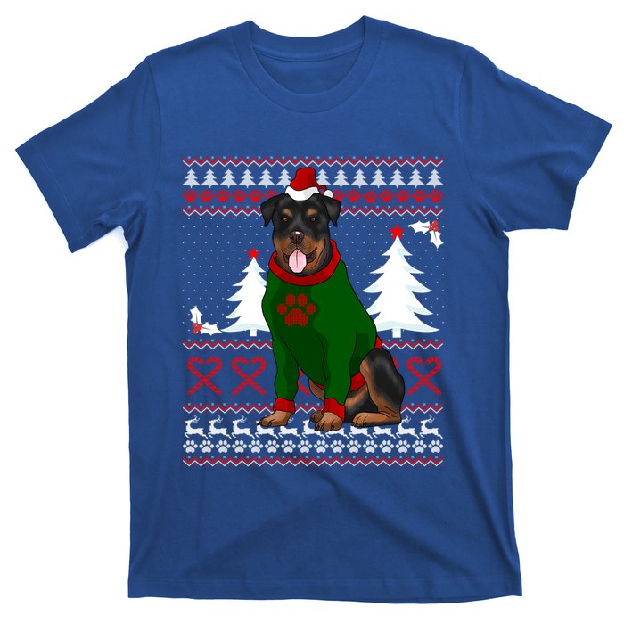 Ugly Sweater Christmas Rottweiler Christmas Cool Gift T-Shirt