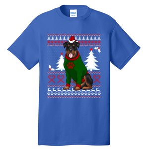 Ugly Sweater Christmas Rottweiler Christmas Cool Gift Tall T-Shirt