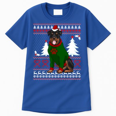 Ugly Sweater Christmas Rottweiler Christmas Cool Gift Tall T-Shirt