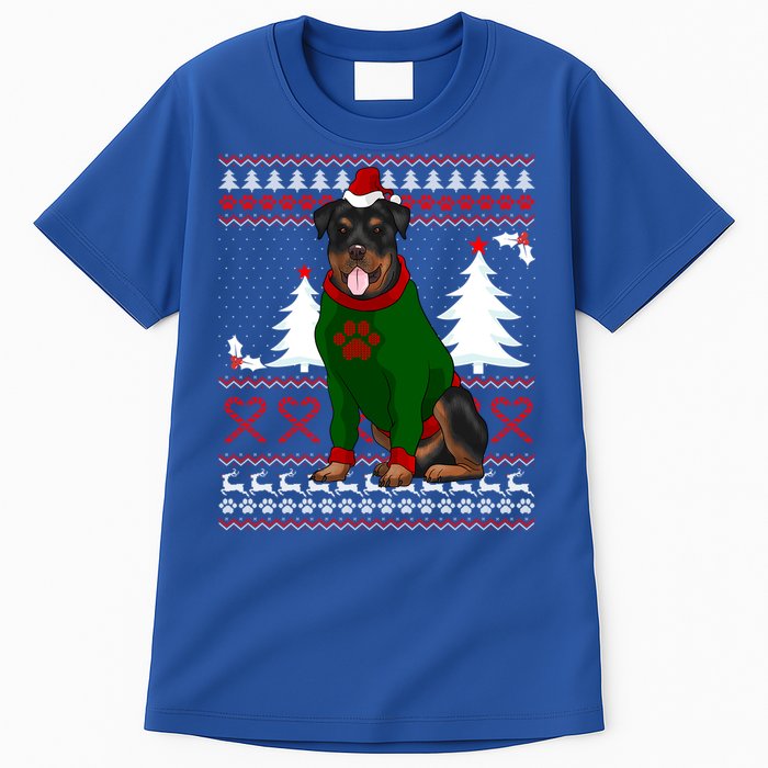 Ugly Sweater Christmas Rottweiler Christmas Cool Gift Tall T-Shirt