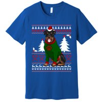 Ugly Sweater Christmas Rottweiler Christmas Cool Gift Premium T-Shirt