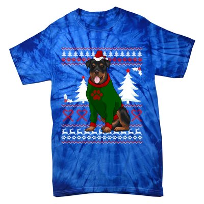 Ugly Sweater Christmas Rottweiler Christmas Cool Gift Tie-Dye T-Shirt