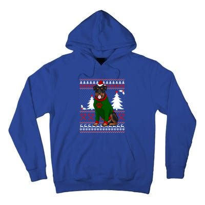 Ugly Sweater Christmas Rottweiler Christmas Cool Gift Tall Hoodie