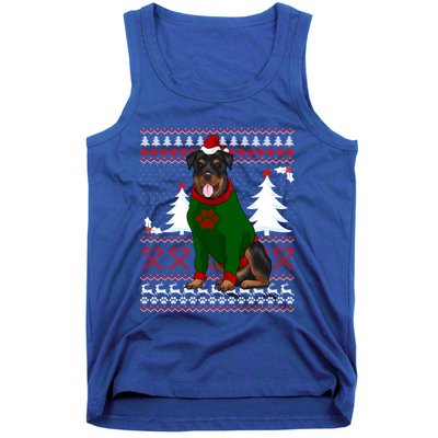 Ugly Sweater Christmas Rottweiler Christmas Cool Gift Tank Top