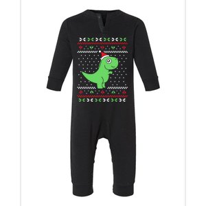 Ugly Sweater Christmas Trex Gift Infant Fleece One Piece