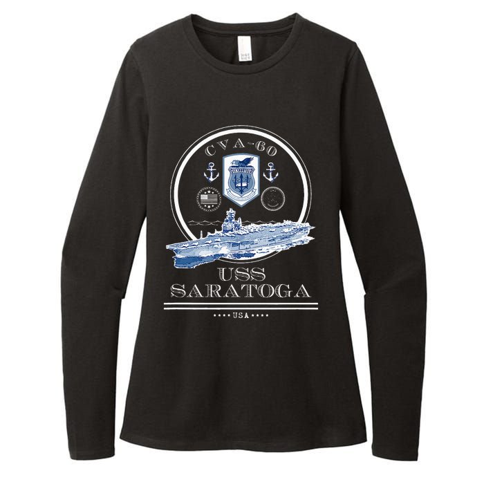 Uss Saratoga Cva60 Naval Ship Military Aircraft Carrier Womens CVC Long Sleeve Shirt