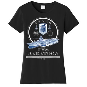 Uss Saratoga Cva60 Naval Ship Military Aircraft Carrier Women's T-Shirt