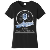 Uss Saratoga Cva60 Naval Ship Military Aircraft Carrier Women's T-Shirt