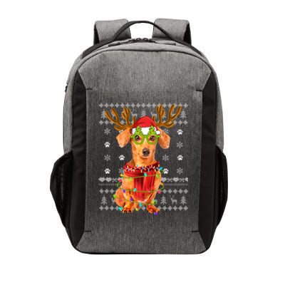 Ugly Sweater Christmas Lights Dachshund Dog Puppy Lover Gift Vector Backpack