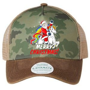 Unicorn Santa Claus Christmas Holiday Santa Riding Unicorn Gift Legacy Tie Dye Trucker Hat