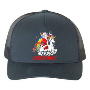 Unicorn Santa Claus Christmas Holiday Santa Riding Unicorn Gift Yupoong Adult 5-Panel Trucker Hat