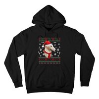 Ugly Sweater Christmas Borzoi Dog Santa Hat Pajama Xmas Long Sleeve Hoodie