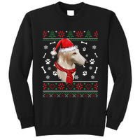 Ugly Sweater Christmas Borzoi Dog Santa Hat Pajama Xmas Long Sleeve Sweatshirt