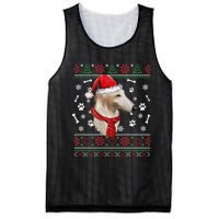 Ugly Sweater Christmas Borzoi Dog Santa Hat Pajama Xmas Long Sleeve Mesh Reversible Basketball Jersey Tank