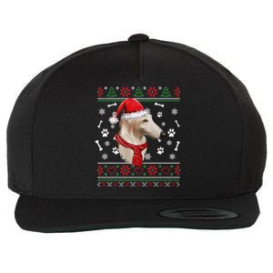 Ugly Sweater Christmas Borzoi Dog Santa Hat Pajama Xmas Long Sleeve Wool Snapback Cap