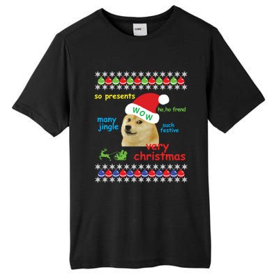 Ugly Sweater Christmas Doge Meme Sweatshirt Shiba Inu Dog Tall Fusion ChromaSoft Performance T-Shirt