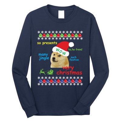 Ugly Sweater Christmas Doge Meme Sweatshirt Shiba Inu Dog Long Sleeve Shirt