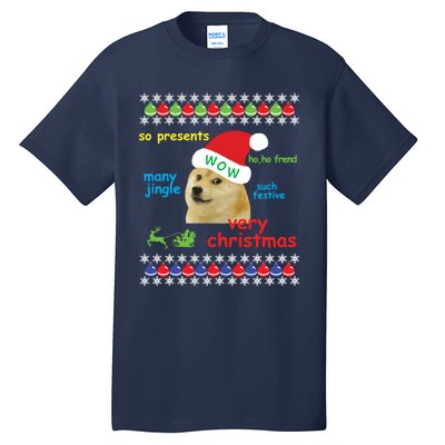 Ugly Sweater Christmas Doge Meme Sweatshirt Shiba Inu Dog Tall T-Shirt