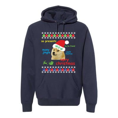 Ugly Sweater Christmas Doge Meme Sweatshirt Shiba Inu Dog Premium Hoodie