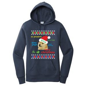 Ugly Sweater Christmas Doge Meme Sweatshirt Shiba Inu Dog Women's Pullover Hoodie