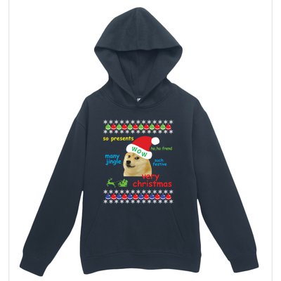 Ugly Sweater Christmas Doge Meme Sweatshirt Shiba Inu Dog Urban Pullover Hoodie