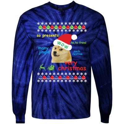 Ugly Sweater Christmas Doge Meme Sweatshirt Shiba Inu Dog Tie-Dye Long Sleeve Shirt