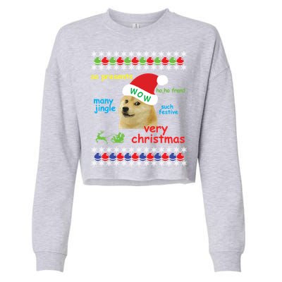 Ugly Sweater Christmas Doge Meme Sweatshirt Shiba Inu Dog Cropped Pullover Crew