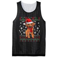 Ugly Sweater Christmas Rhodesian Ridgeback Santa Hat Pajama Sweatshirt Mesh Reversible Basketball Jersey Tank