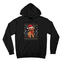 Ugly Sweater Christmas Rhodesian Ridgeback Santa Hat Pajama Sweatshirt Tall Hoodie